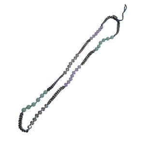 Chloe + Isabel Long Beaded Chain Necklace Womens OS Pastel Mint Lavender Silver